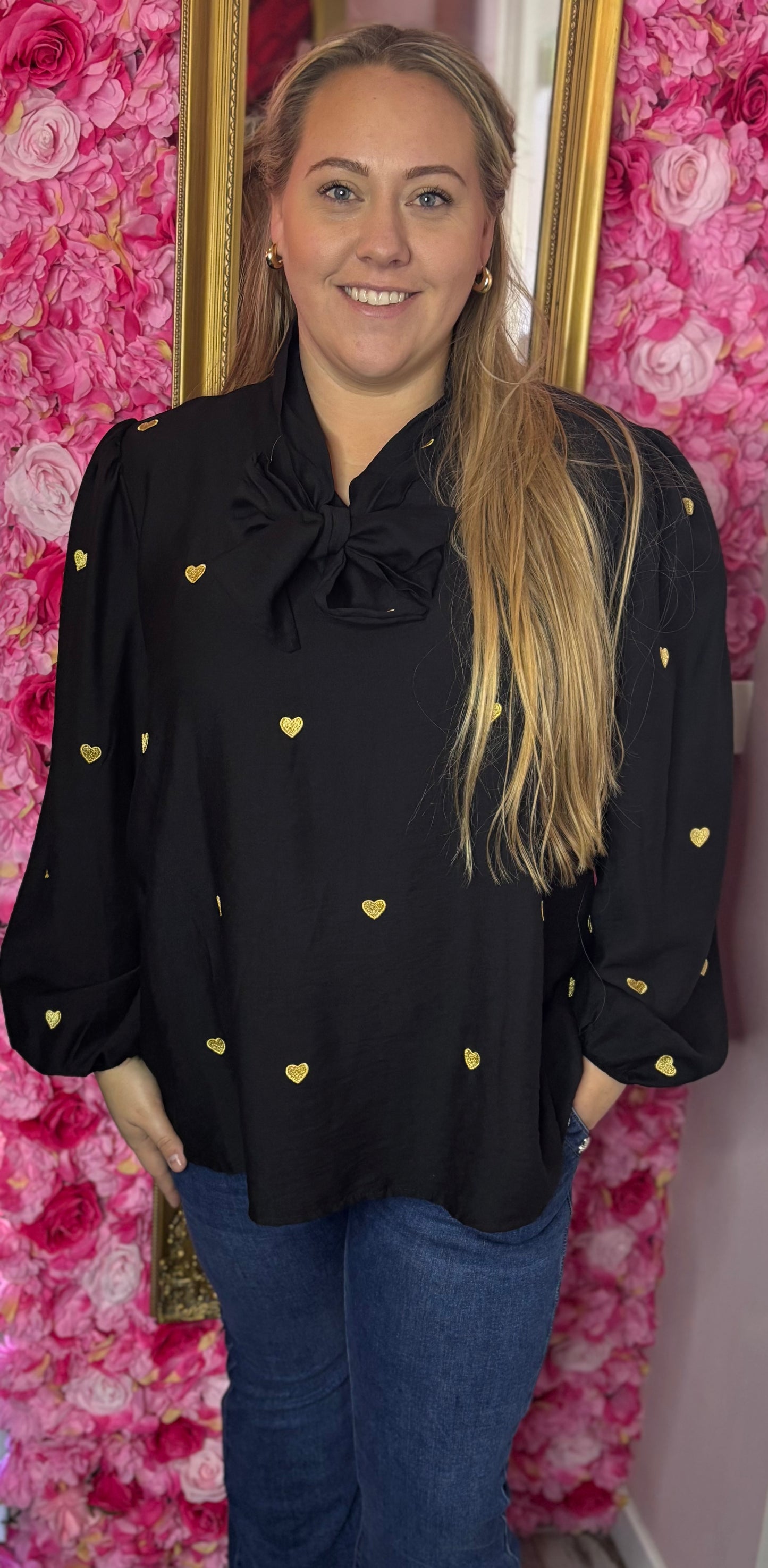 Blouse Valentina Zwart Plus Size tot maat 48