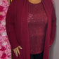 Top Glitter Rood-Bordeaux Plus Size Maat 46 t/m 52