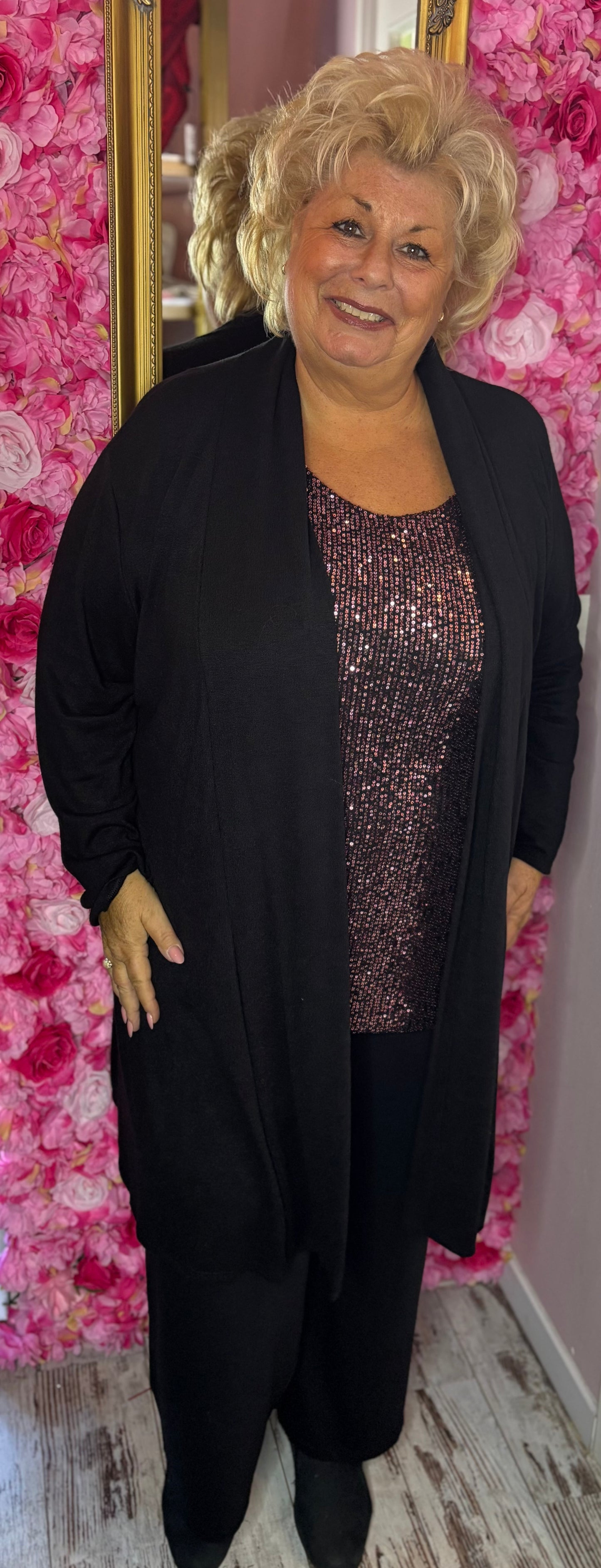 Top Glitter Bruin Plus Size Maat 46 t/m 52