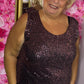 Top Glitter Bruin Plus Size Maat 46 t/m 52
