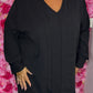 Blouse Eva Zwart Plus Size maat 48 t/m 54