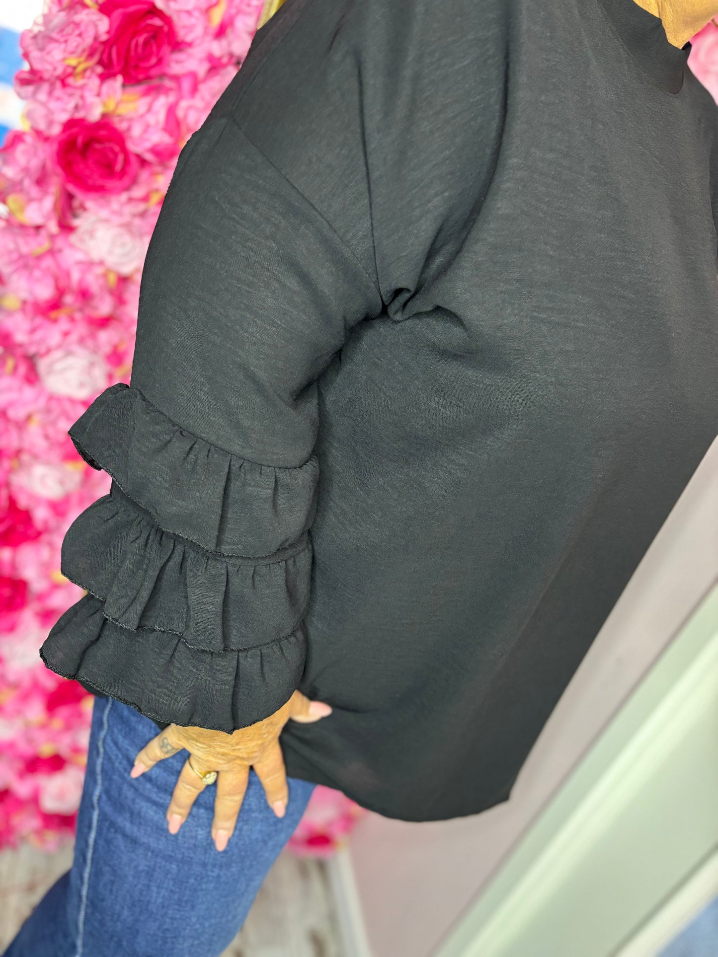 Blouse Cute Zwart Plus Size maat 48 t/m 54