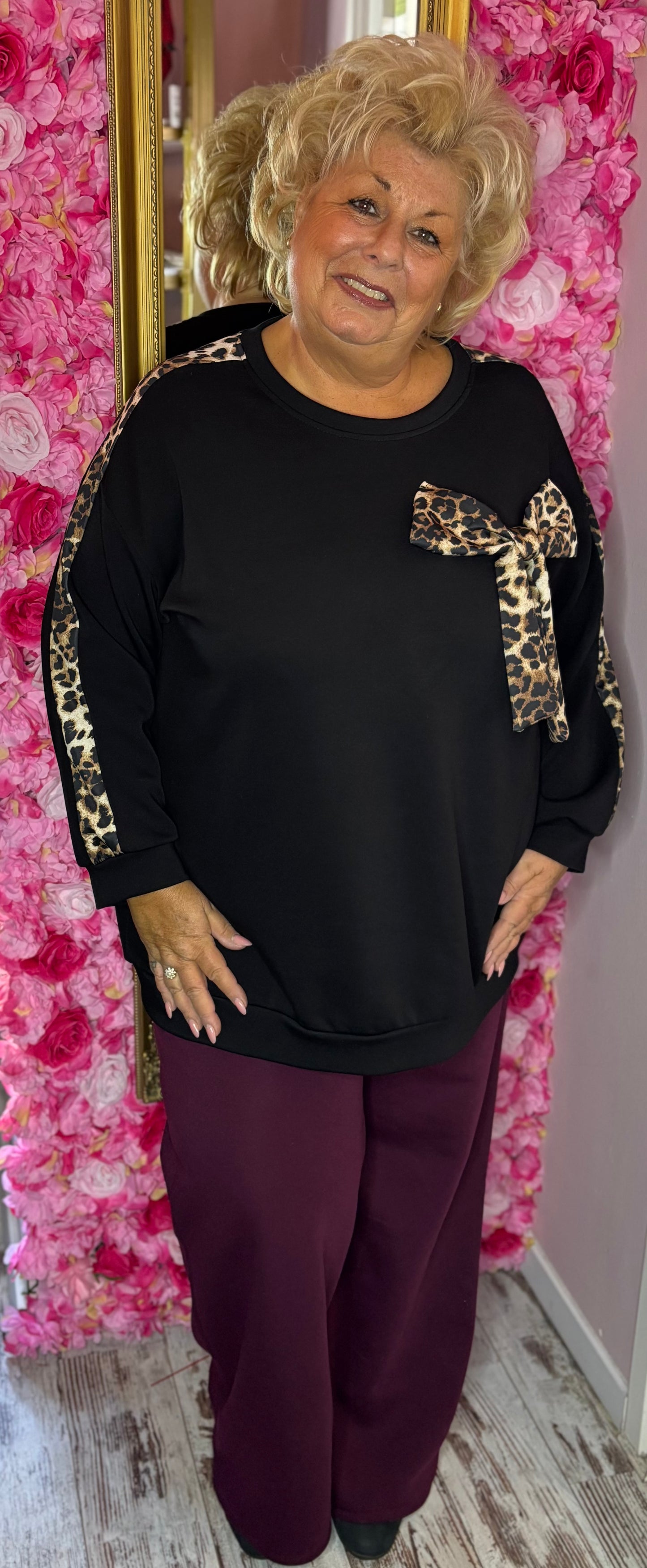 Broek Tall Jogging Bordeaux Plus Size maat 50 t/m 56