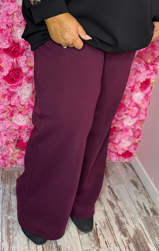 Broek Tall Jogging Bordeaux Plus Size maat 50 t/m 56