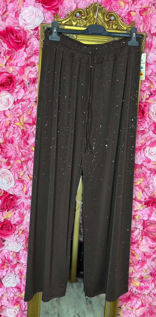 Broek Shine Travel Bruin Plus Size maat t/m 54