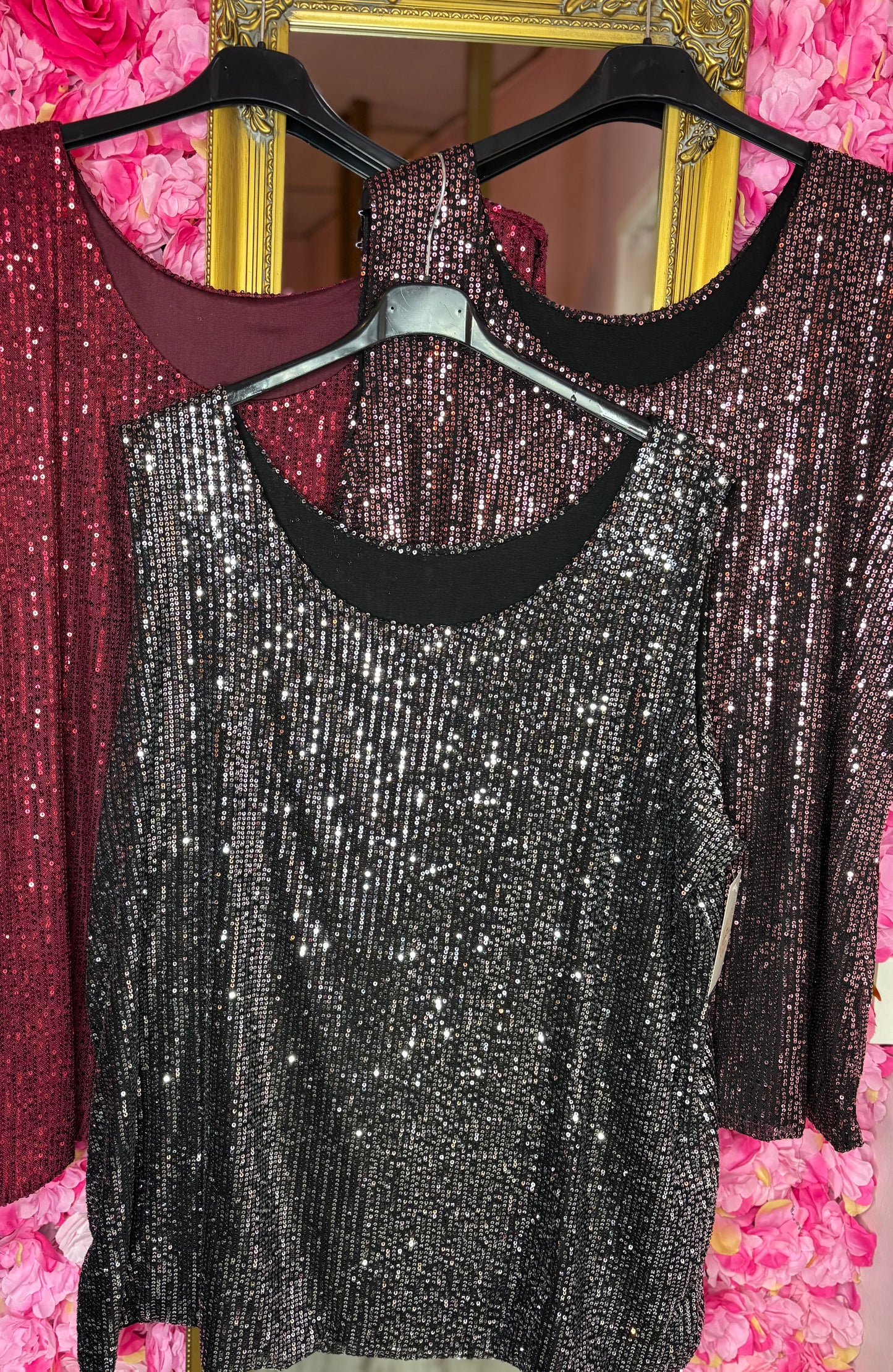 Top Glitter Bruin Plus Size Maat 46 t/m 52