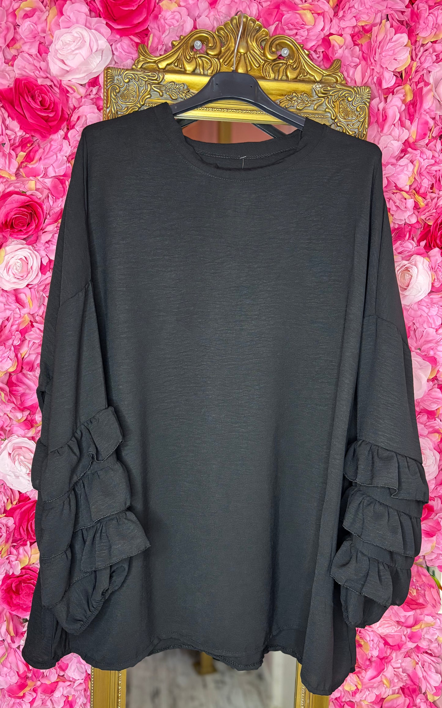 Blouse Cute Zwart Plus Size maat 48 t/m 54