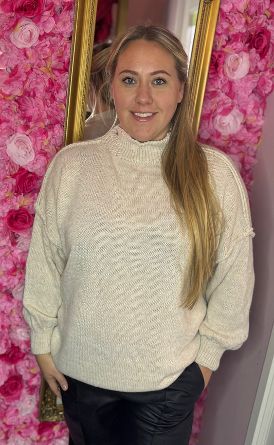 Trui Cozy Creme Plus Size Maat 46 t/m 54