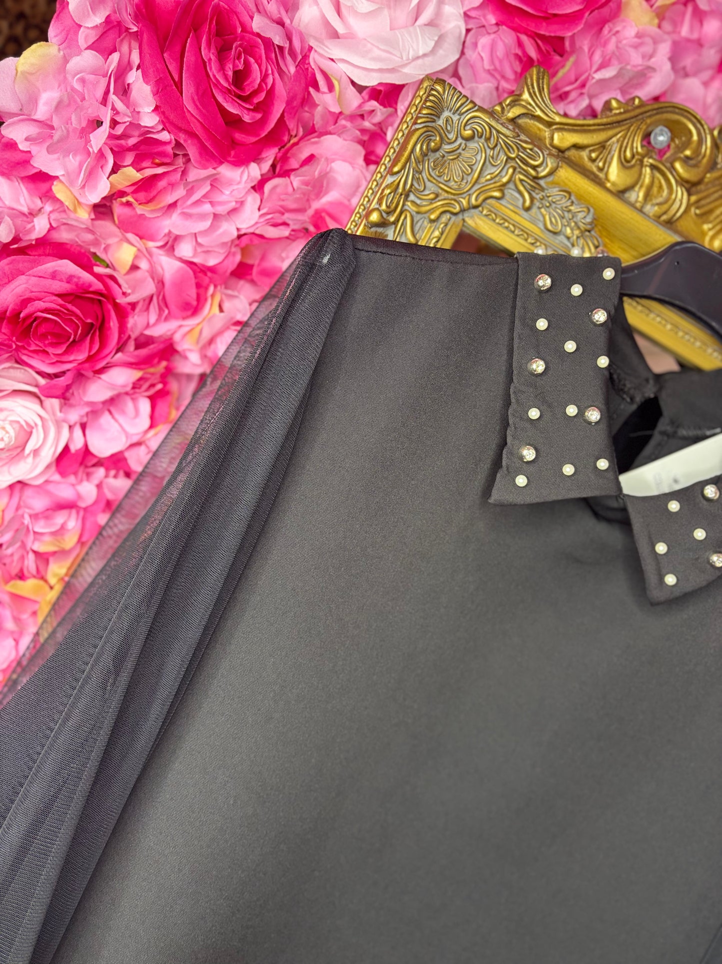 Jurk Parel Zwart Plus Size maat 44 t/m 50-52