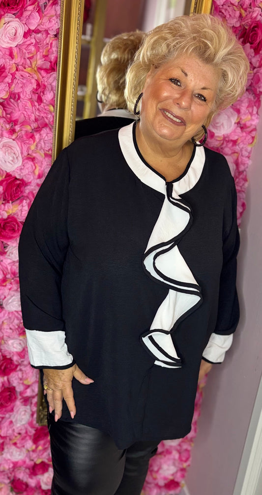 Blouse Cor Chique Zwart Plus Size maat 48 t/m 52-54