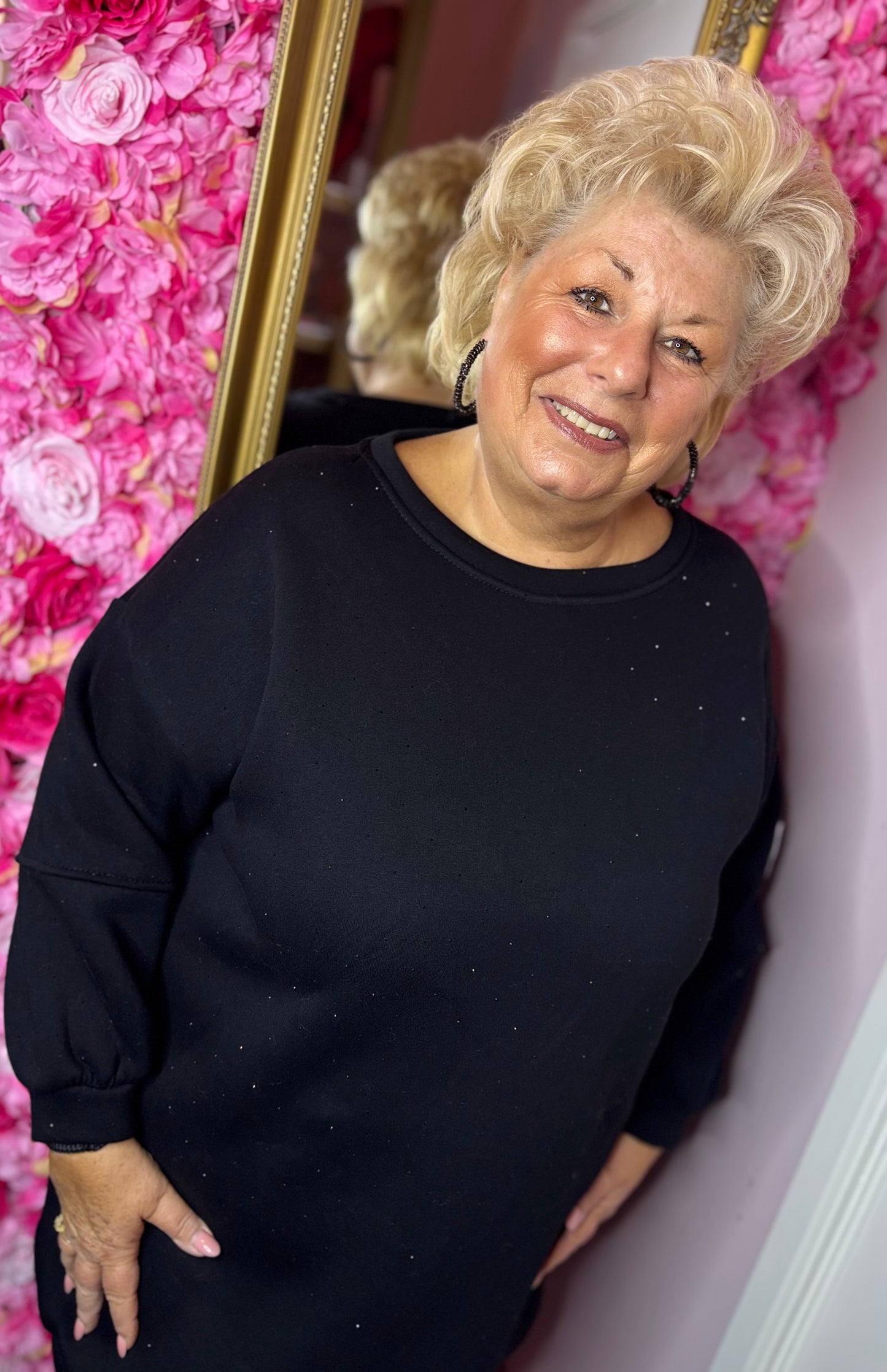 Sweater Strass Zwart Plus Size Maat 44 t/m 52-54