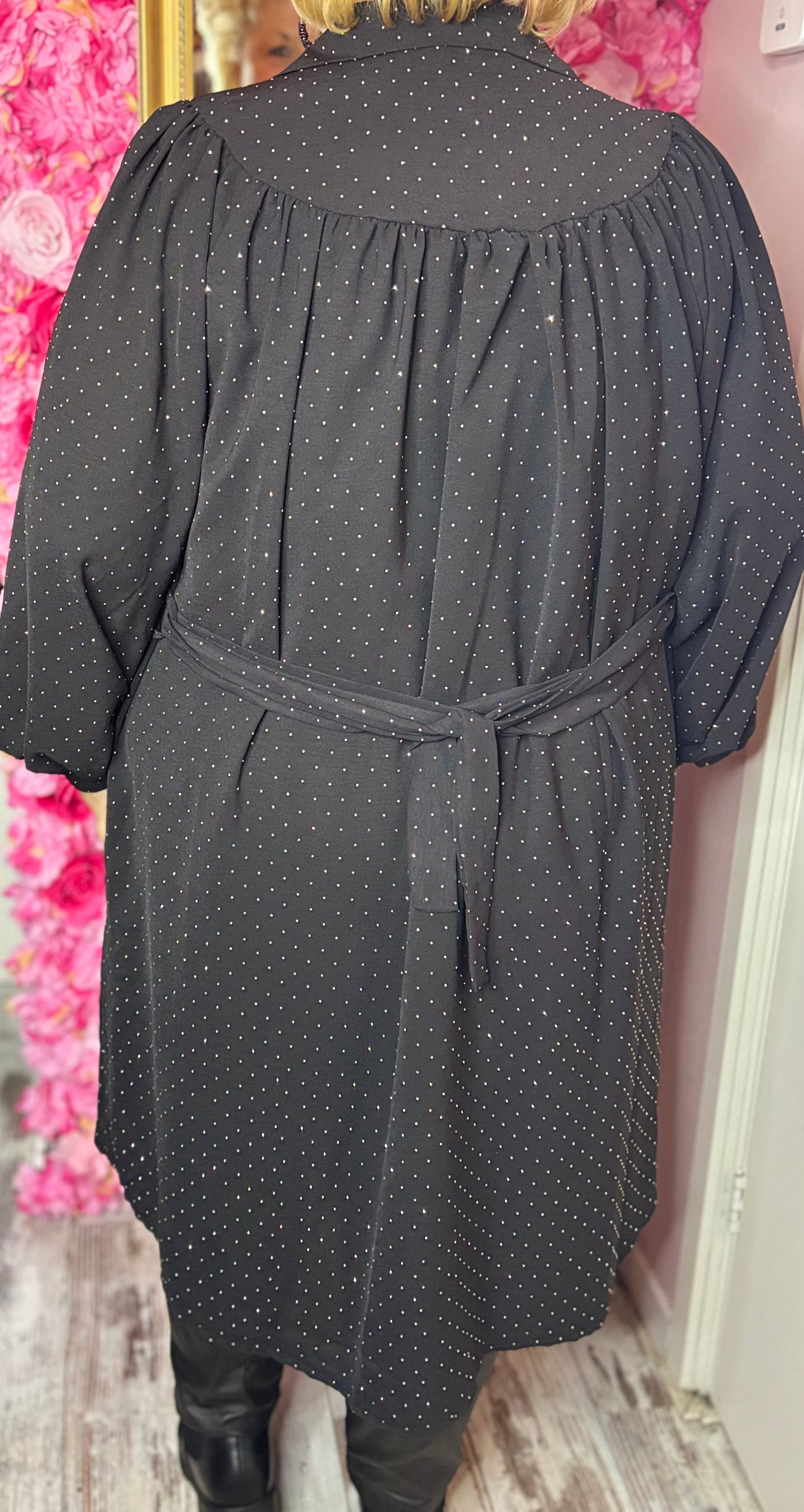 Jurk Chrissy Strass Zilver Plus Size maat 46 t/m 54