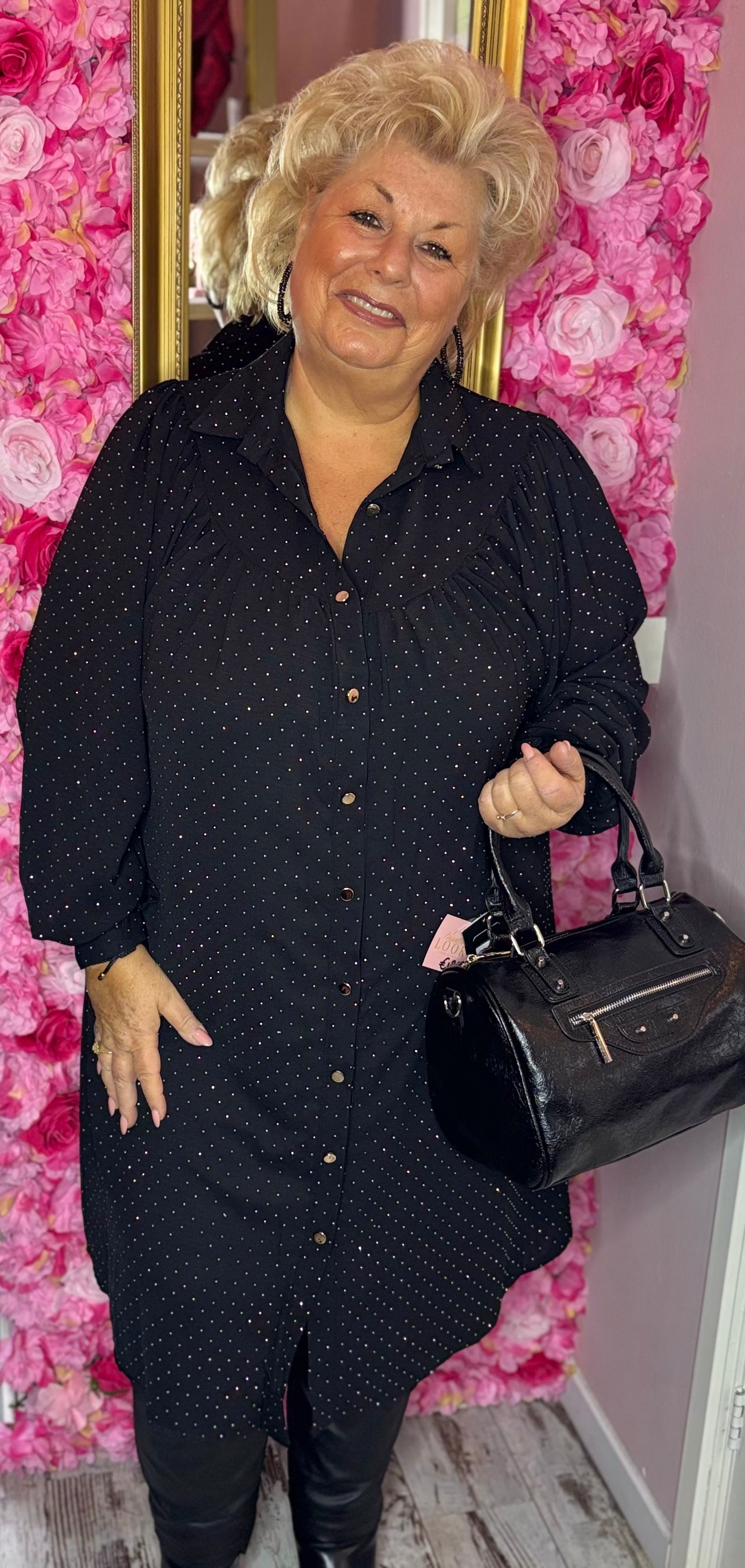 Jurk Chrissy Strass Zilver Plus Size maat 46 t/m 54