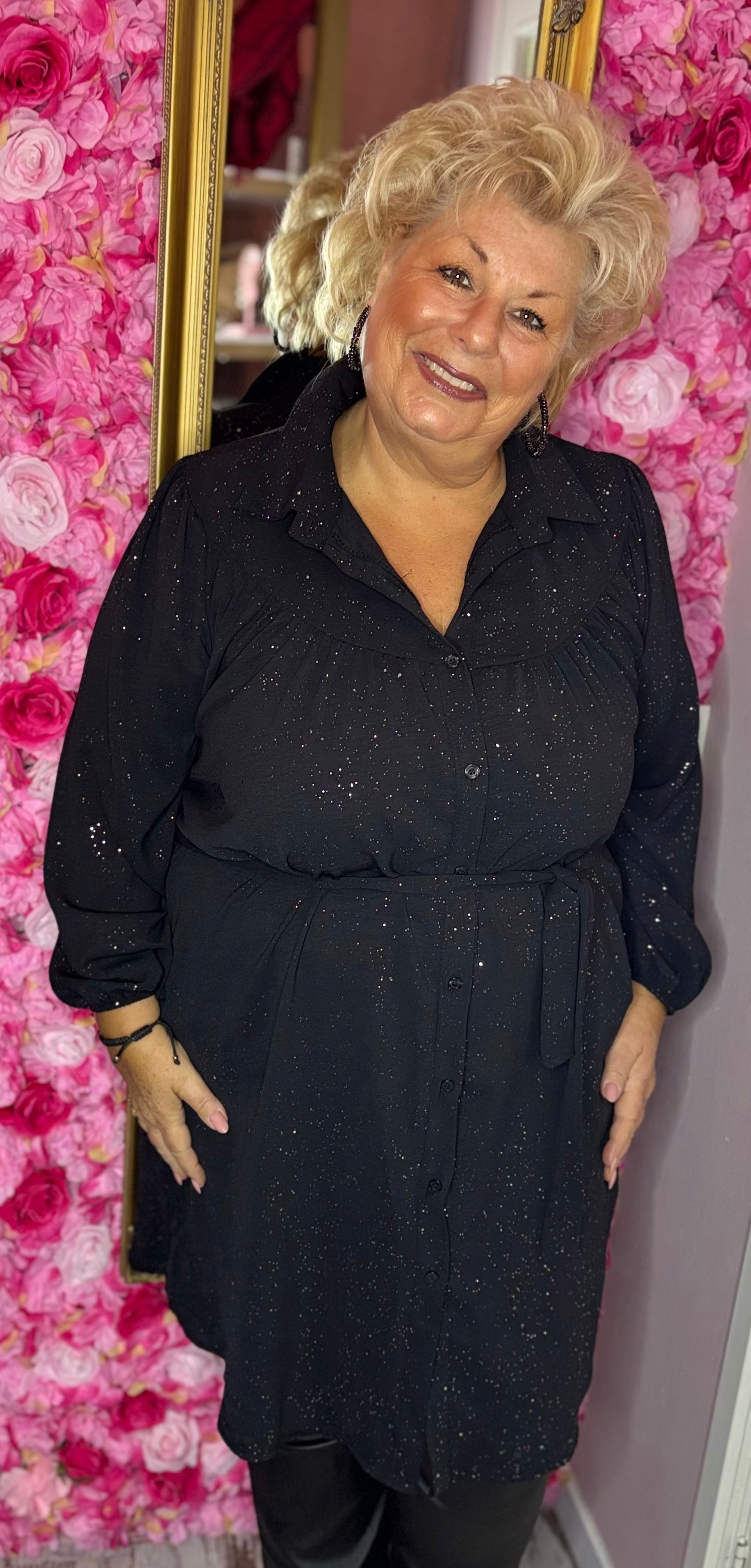 Jurk Perfect Glam Zwart Plus Size maat 46 t/m 54