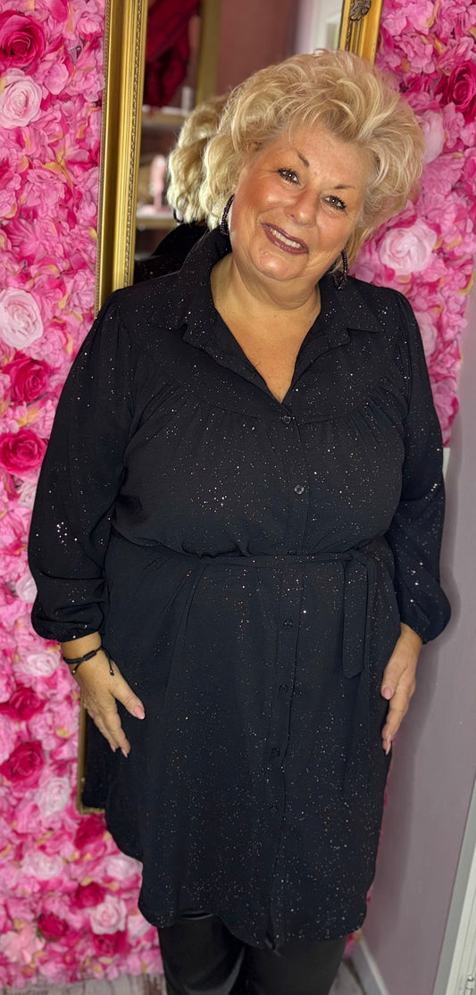 Jurk Perfect Glam Zwart Plus Size maat 46 t/m 54