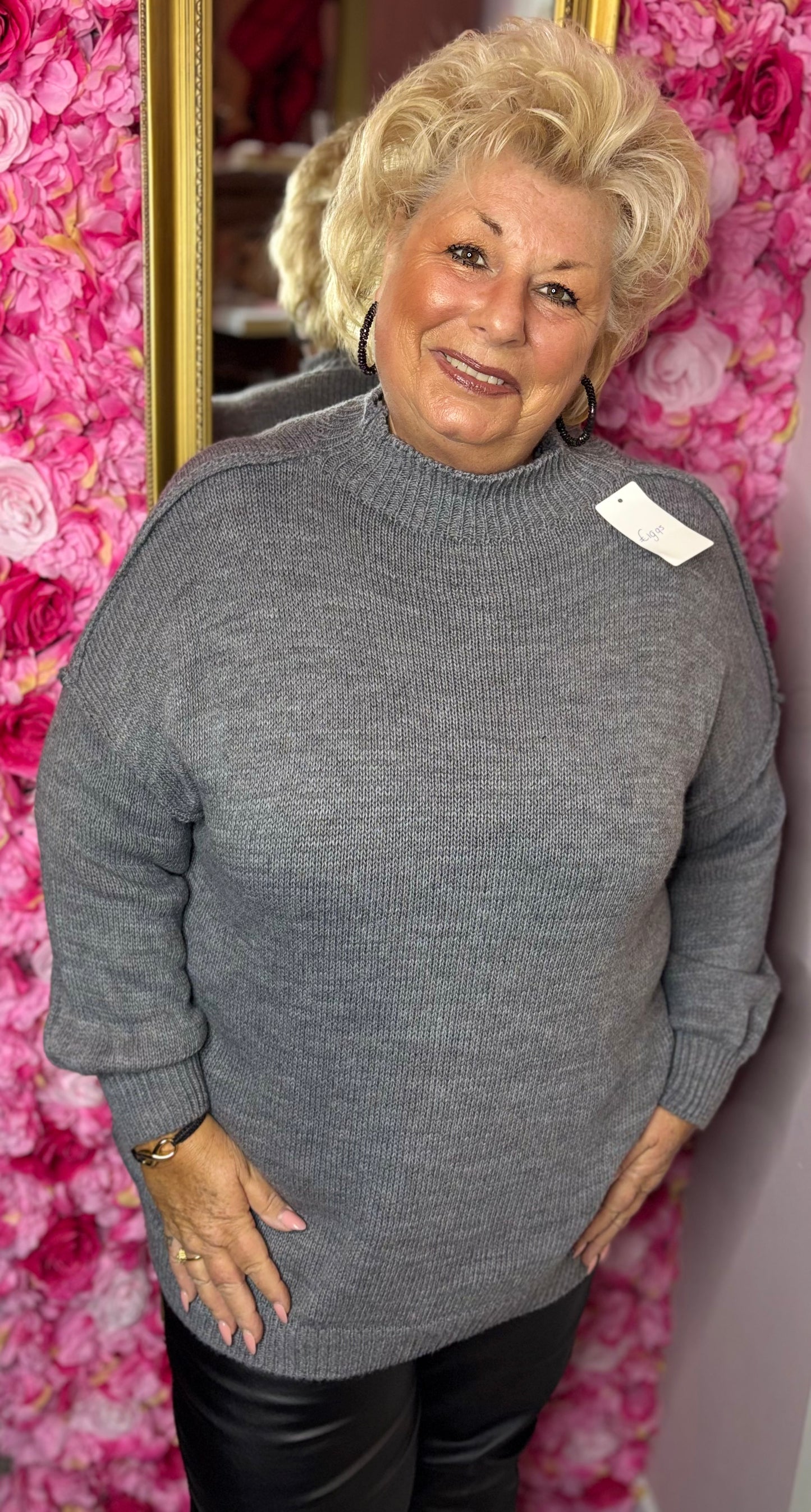 Trui Cozy Grijs Plus Size Maat 46 t/m 54