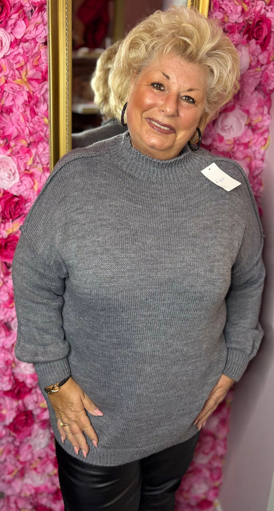 Trui Cozy Grijs Plus Size Maat 46 t/m 54
