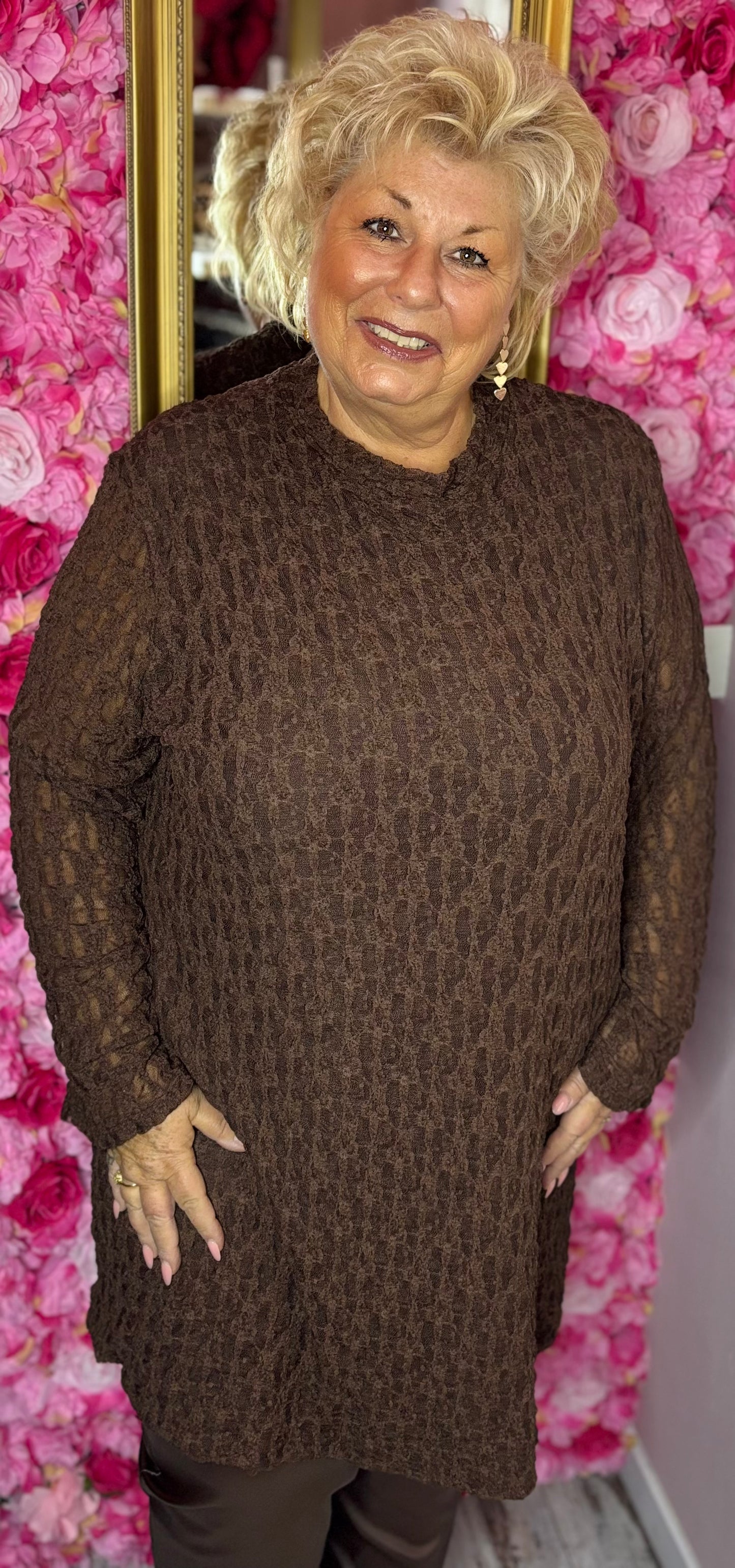 Jurk-Tuniek Yael Bruin Maat 48 t/m 56