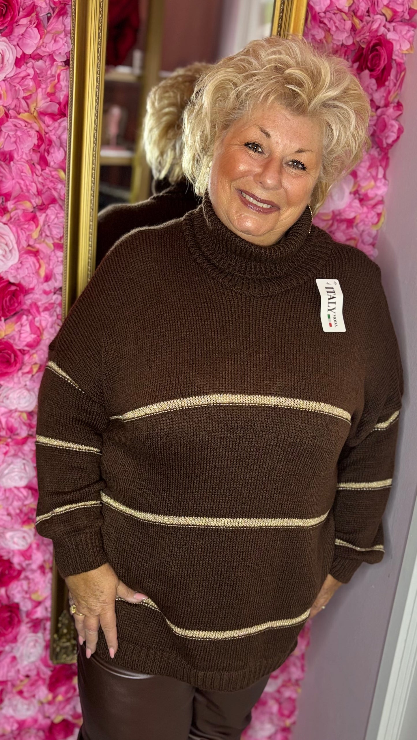 Trui Golden Touch Bruin Plus Size Maat 46 t/m 54