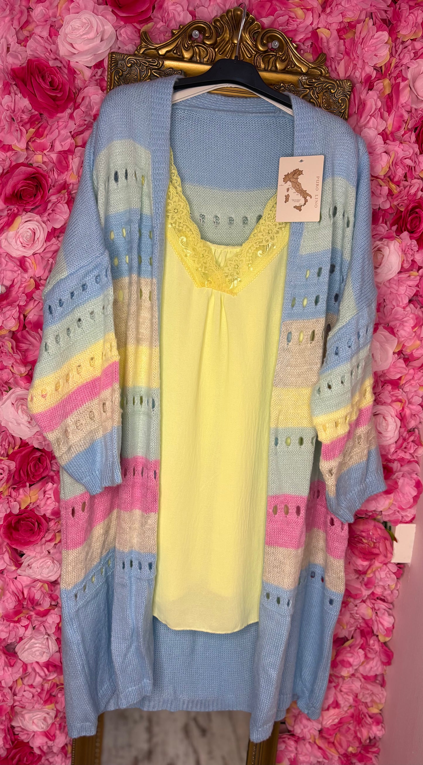 Vest Happy Blauw Plus size Maat 46 t/m 54