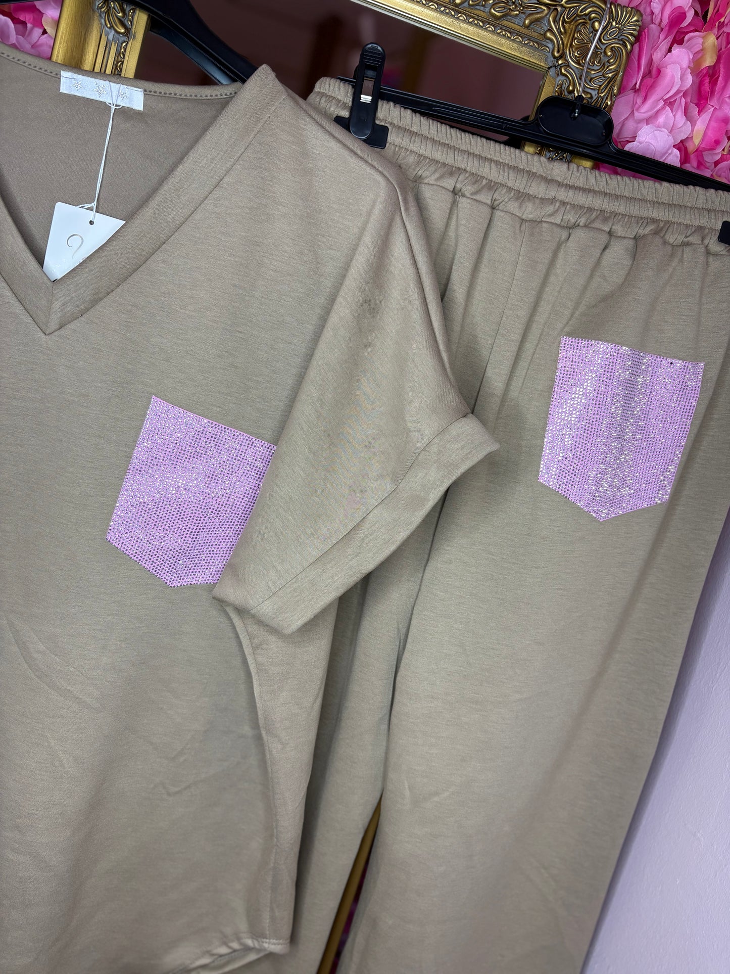 Comfy Set Blingie Taupe tot maat 48