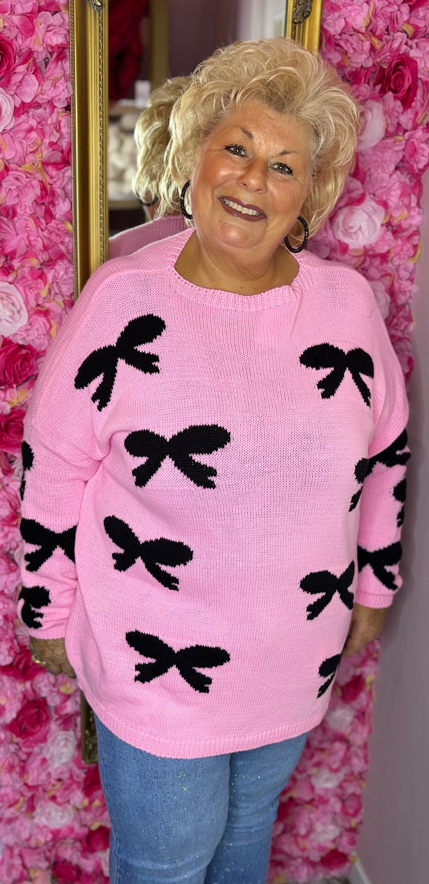 Trui Bowy Roze Plus Size Maat 50 t/m 58