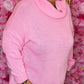 Trui Long Vibe Roze Plus Size Maat 46 t/m 54-56