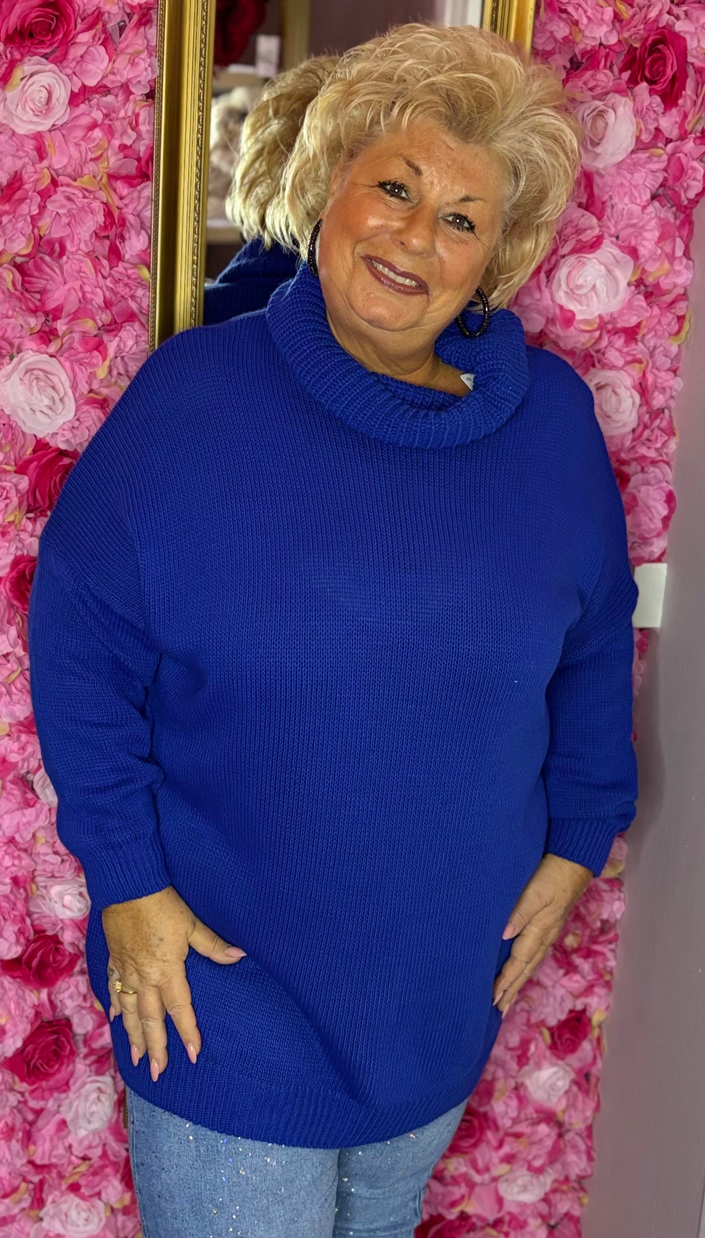 Trui Long Vibe Konings Blauw Plus Size Maat 46 t/m 54-56