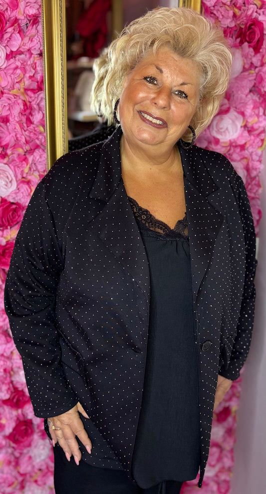 Colbert Sweet Glam Zwart Plus size Maat 48 t/m 54-56 (dicht)