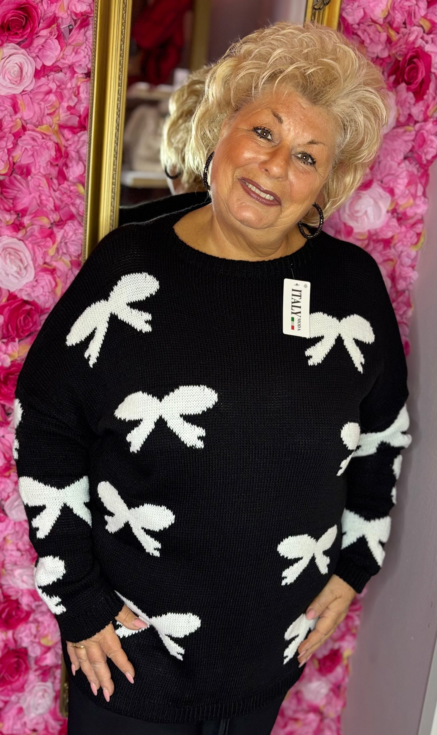 Trui Bowy Zwart Plus Size Maat 50 t/m 58