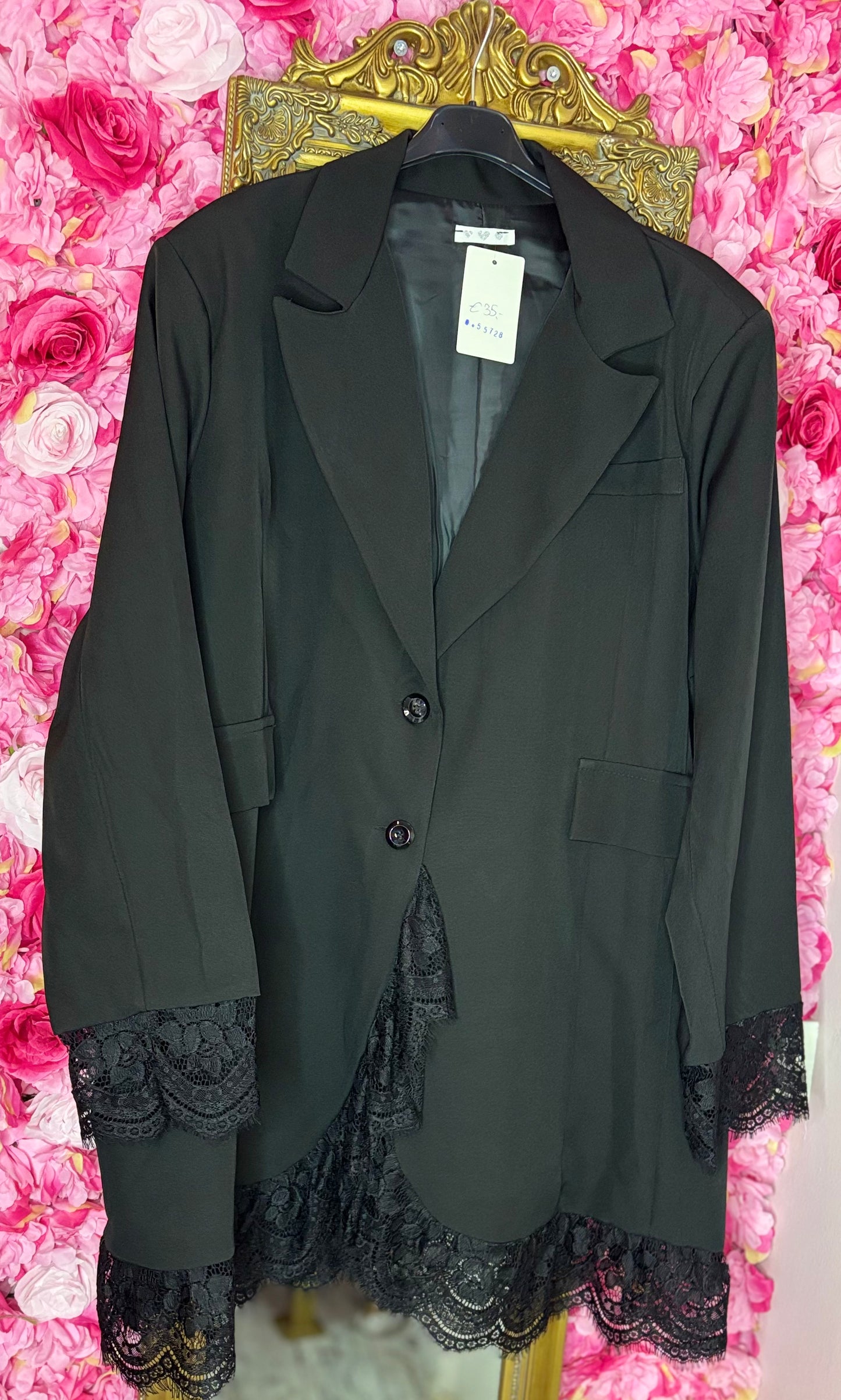 Colbert Kant Zwart Plus size Maat 48 t/m 54-56 (dicht)