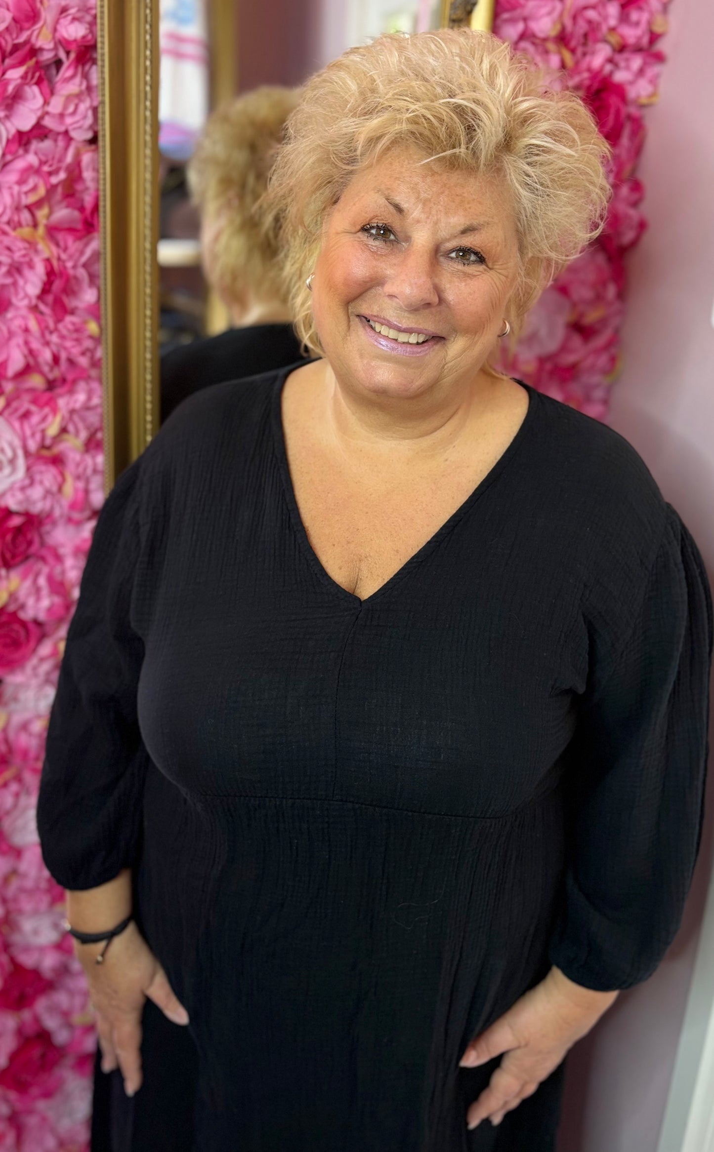 Lange Jurk Katoen Zwart Maat 44 t/m 50-52