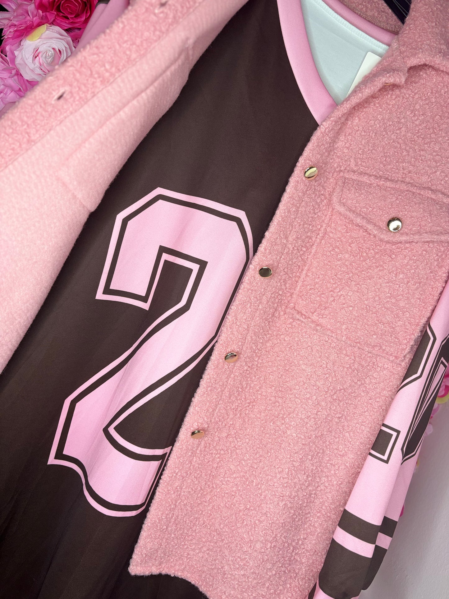 Gilet Boucle Poeder Roze Plus Size Maat 44 t/m 52-54