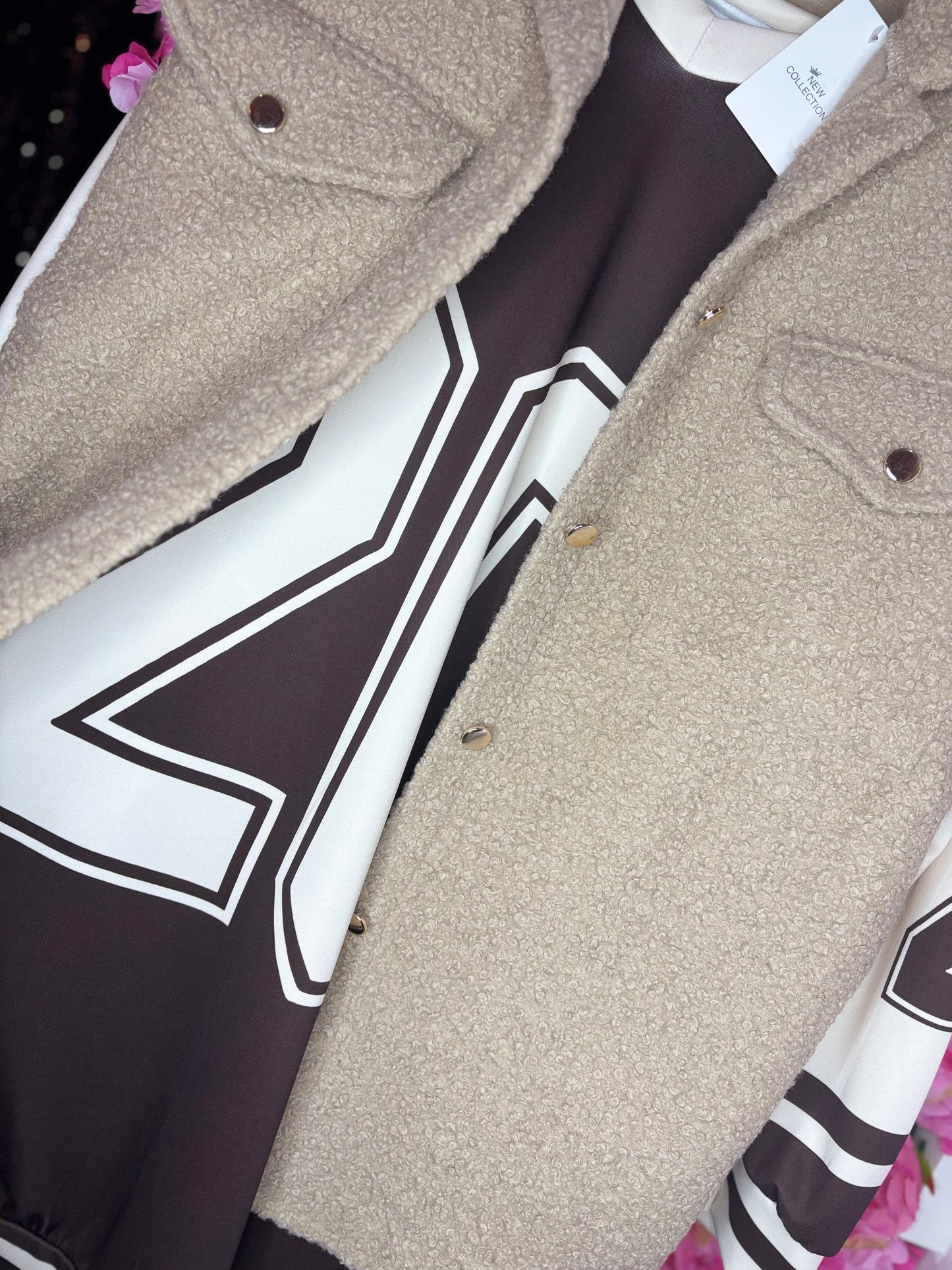 Gilet Boucle Beige Plus Size Maat 44 t/m 52-54