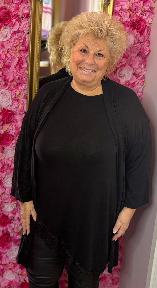 Vest Mia Zwart Plus size Maat 46 t/m 54