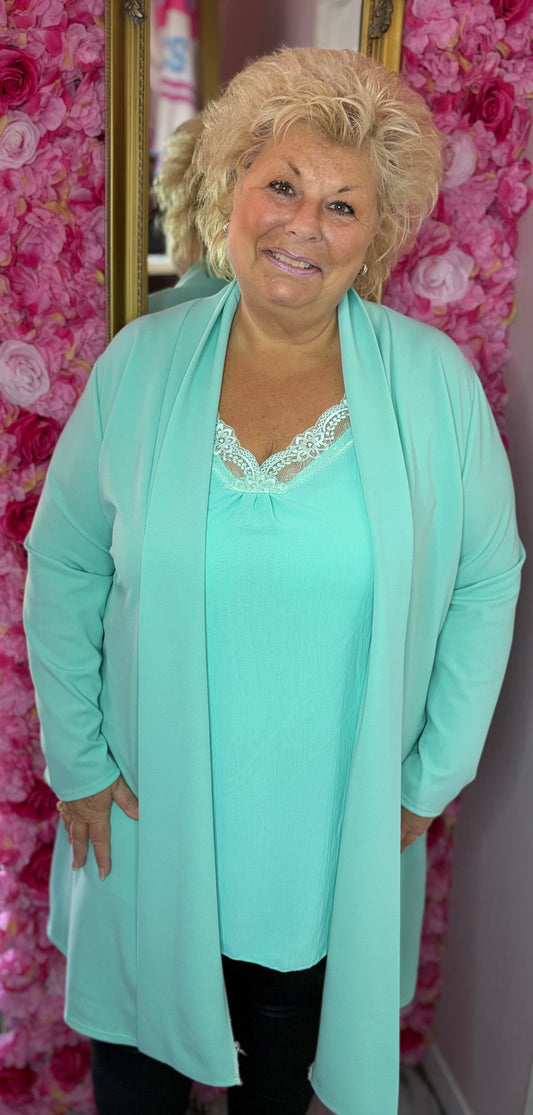 Vest Mint Plus size Maat 48 t/m 54