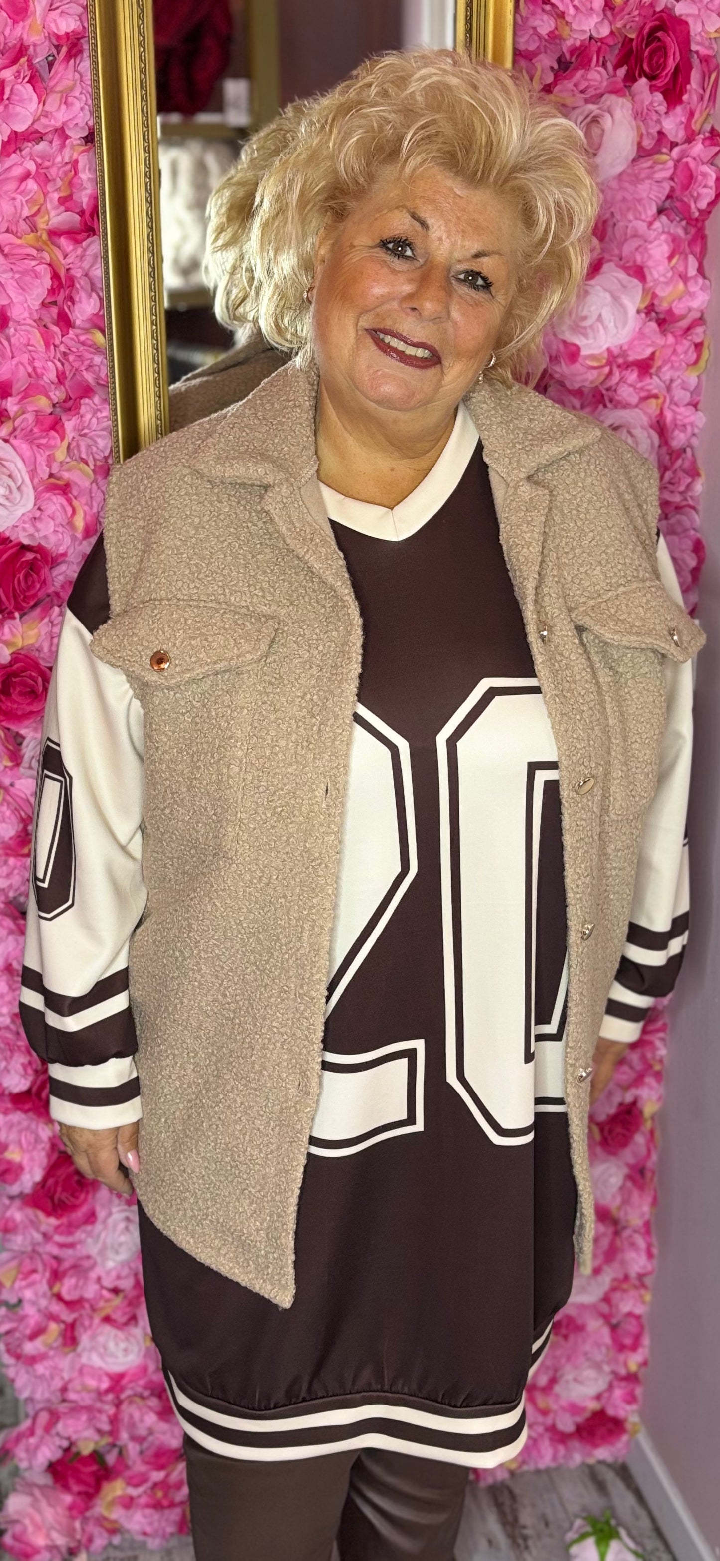 Shirt Long 20 Bruin Plus Size Maat 48 t/m 54-56