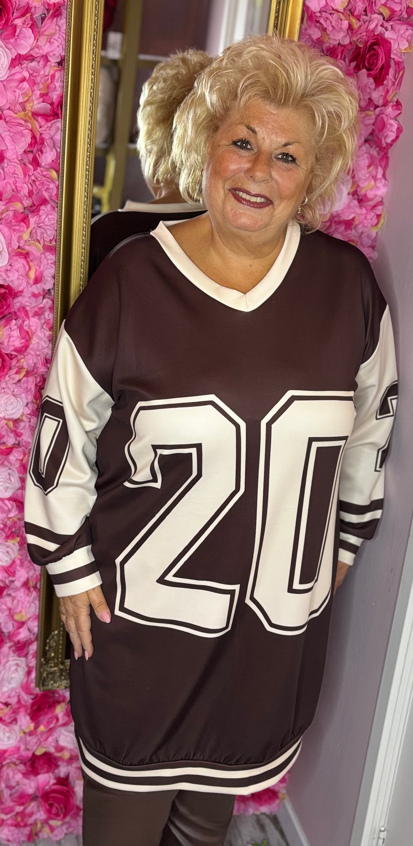 Shirt Long 20 Bruin Plus Size Maat 48 t/m 54-56