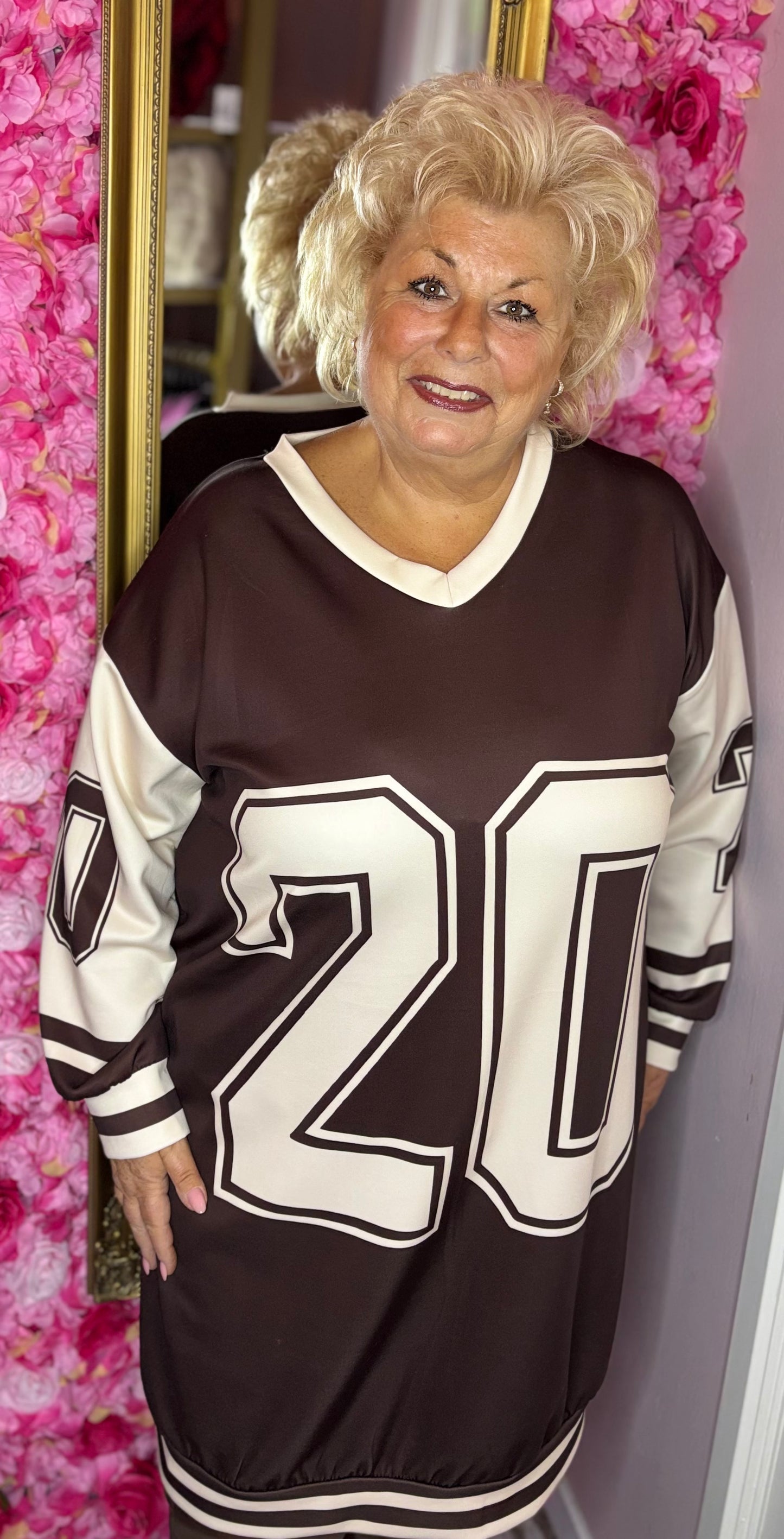 Shirt Long 20 Bruin Plus Size Maat 48 t/m 54-56