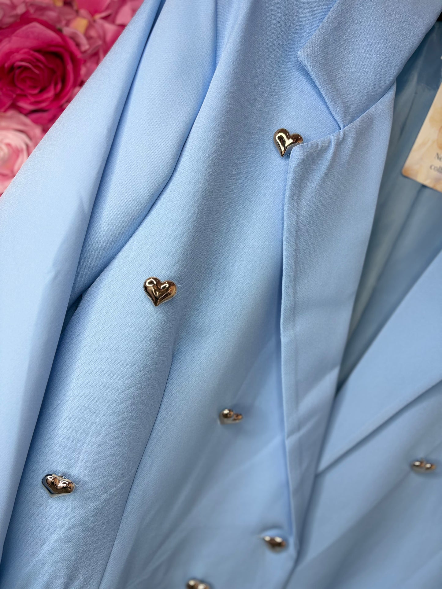 Colbert Heart All Over Licht Blauw Plus size Maat 46 t/m 52-54