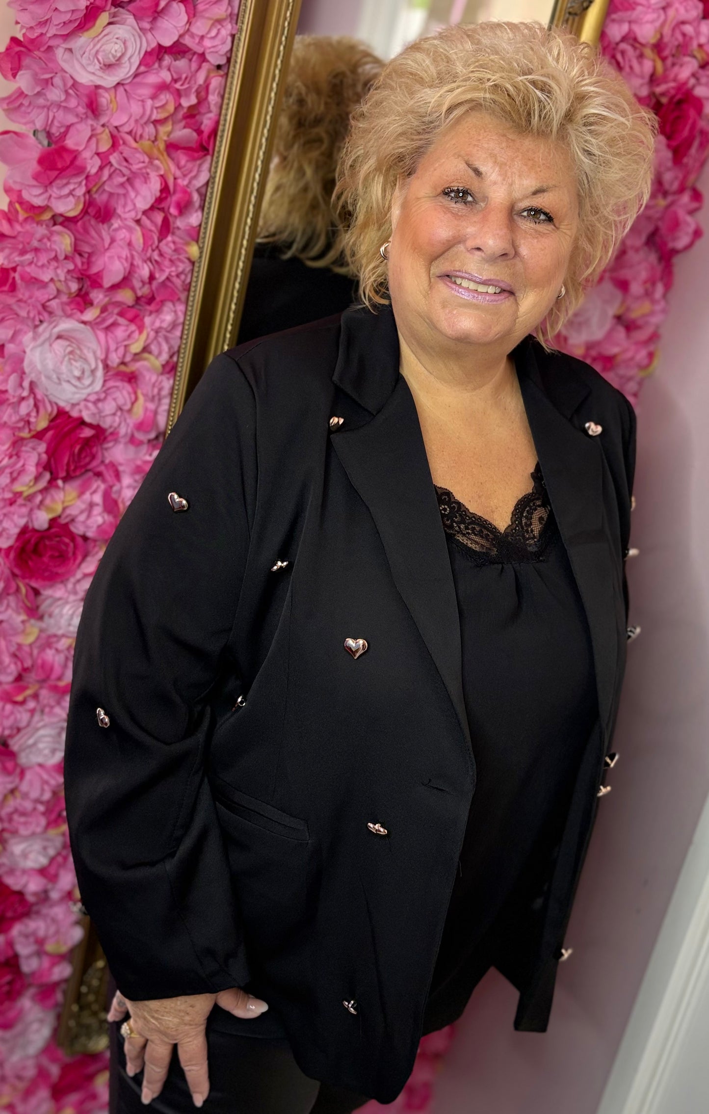 Colbert Heart All Over Zwart Plus size Maat 46 t/m 52-54