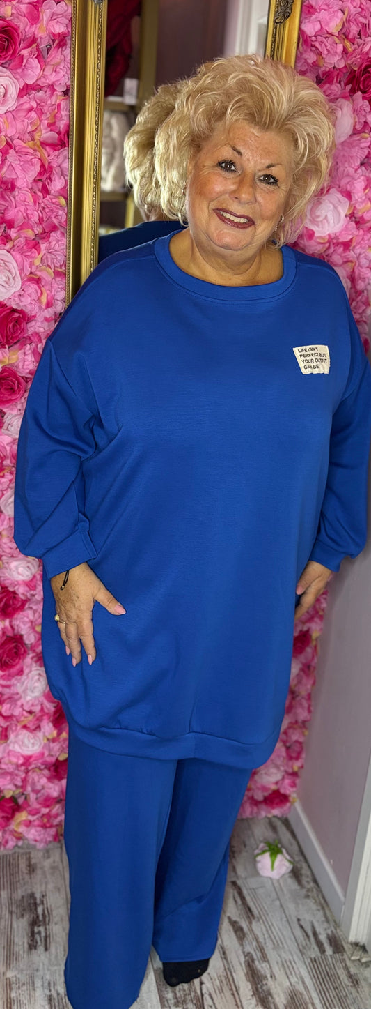 Comfy Set XXL Perfect Koningsblauw Plus Size maat 52 t/m 60