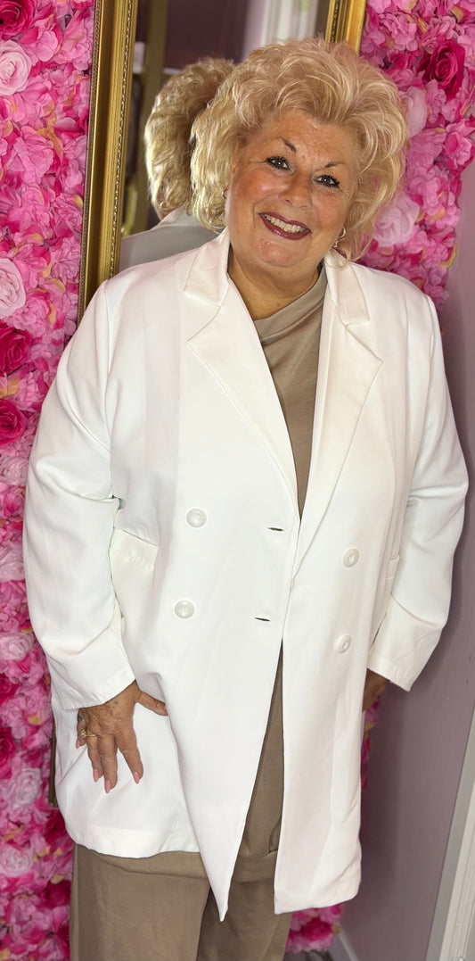 Colbert Lang Wit Plus size Maat 52 t/m 58-60