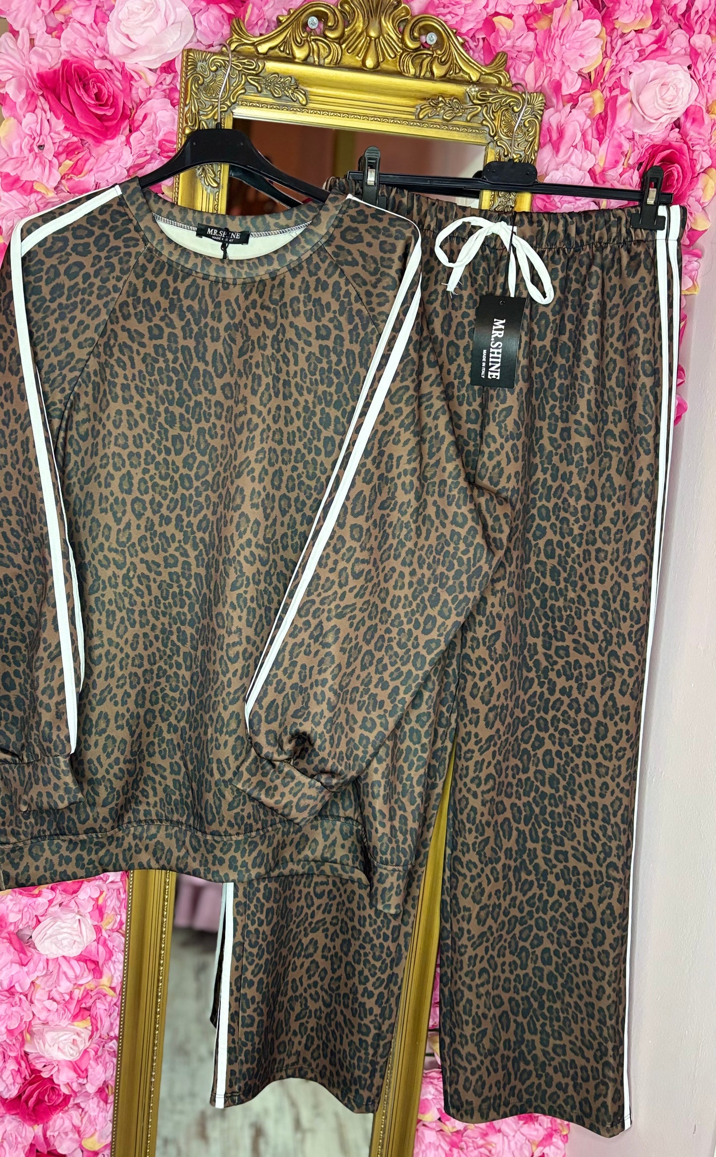 Comfy Set Panter Stripe Wit Plus Size maat 44 t/m 50