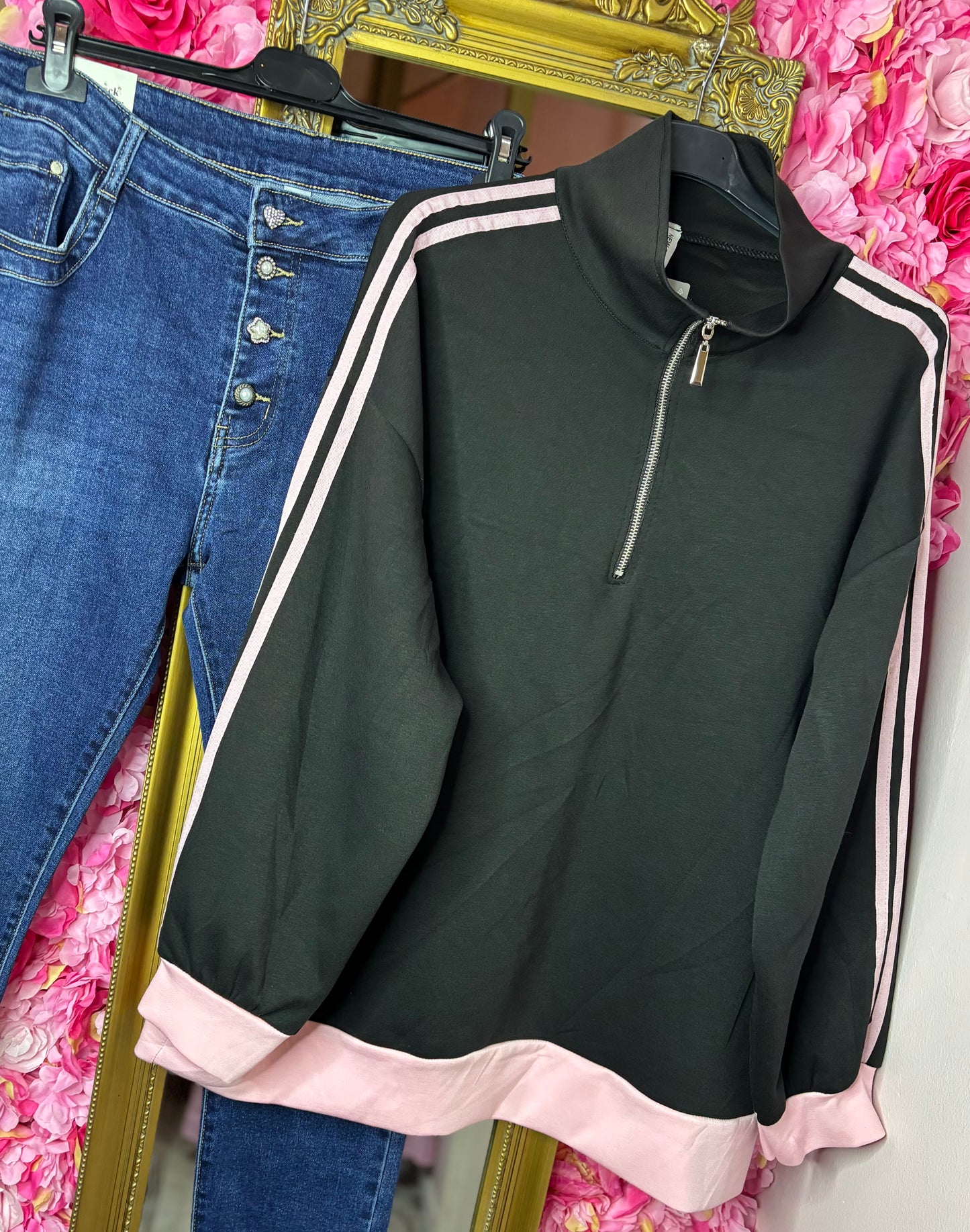 Trui Zipper Zwart Plus Size Maat 44 t/m 52