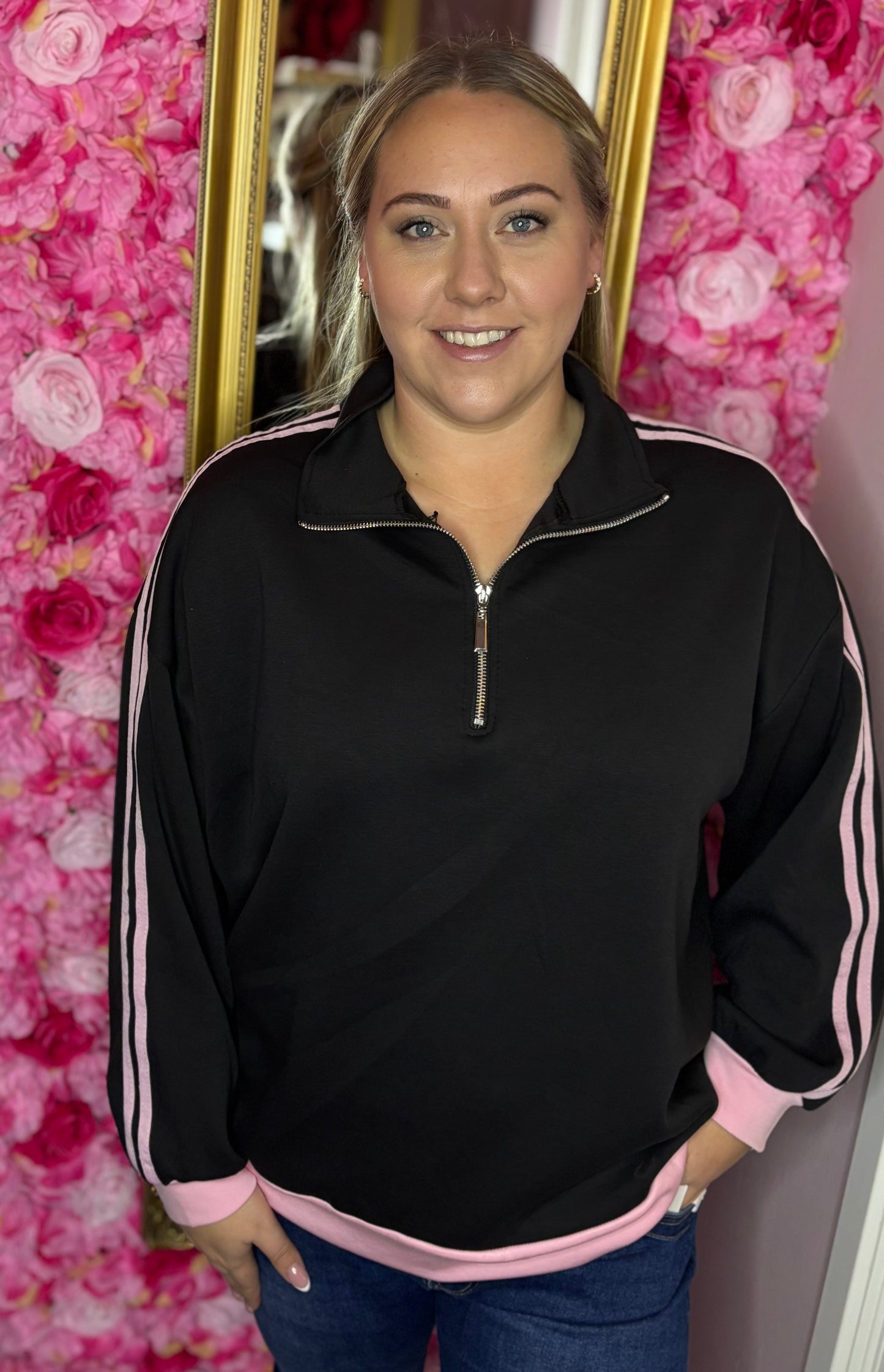 Trui Zipper Zwart Plus Size Maat 44 t/m 52