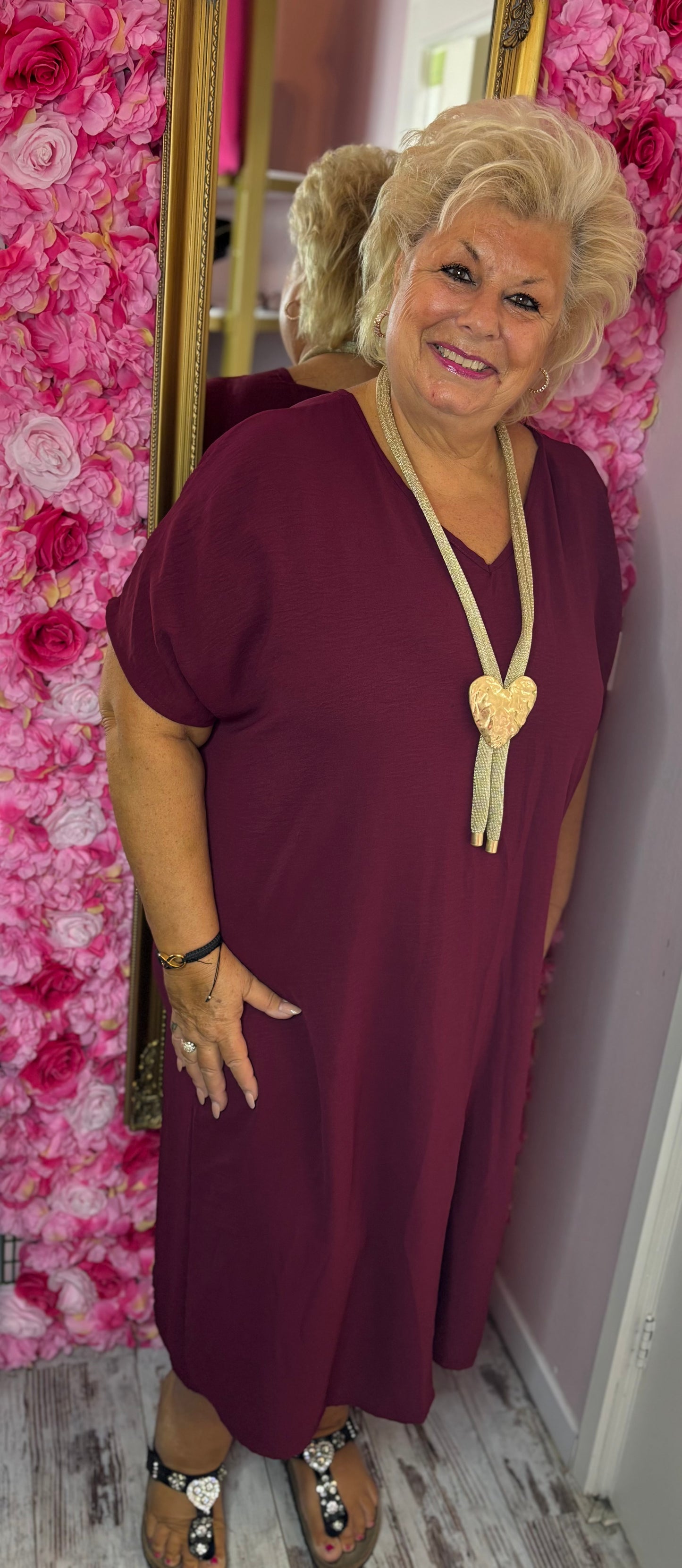 Jurk Summer – Fall Edition Bordeaux Maat 48 t/m 54-56