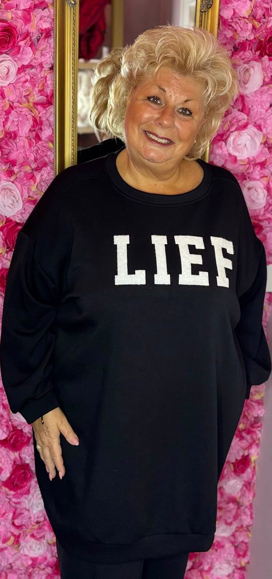 Trui Lief Zwart Plus Size Maat 50 t/m 58