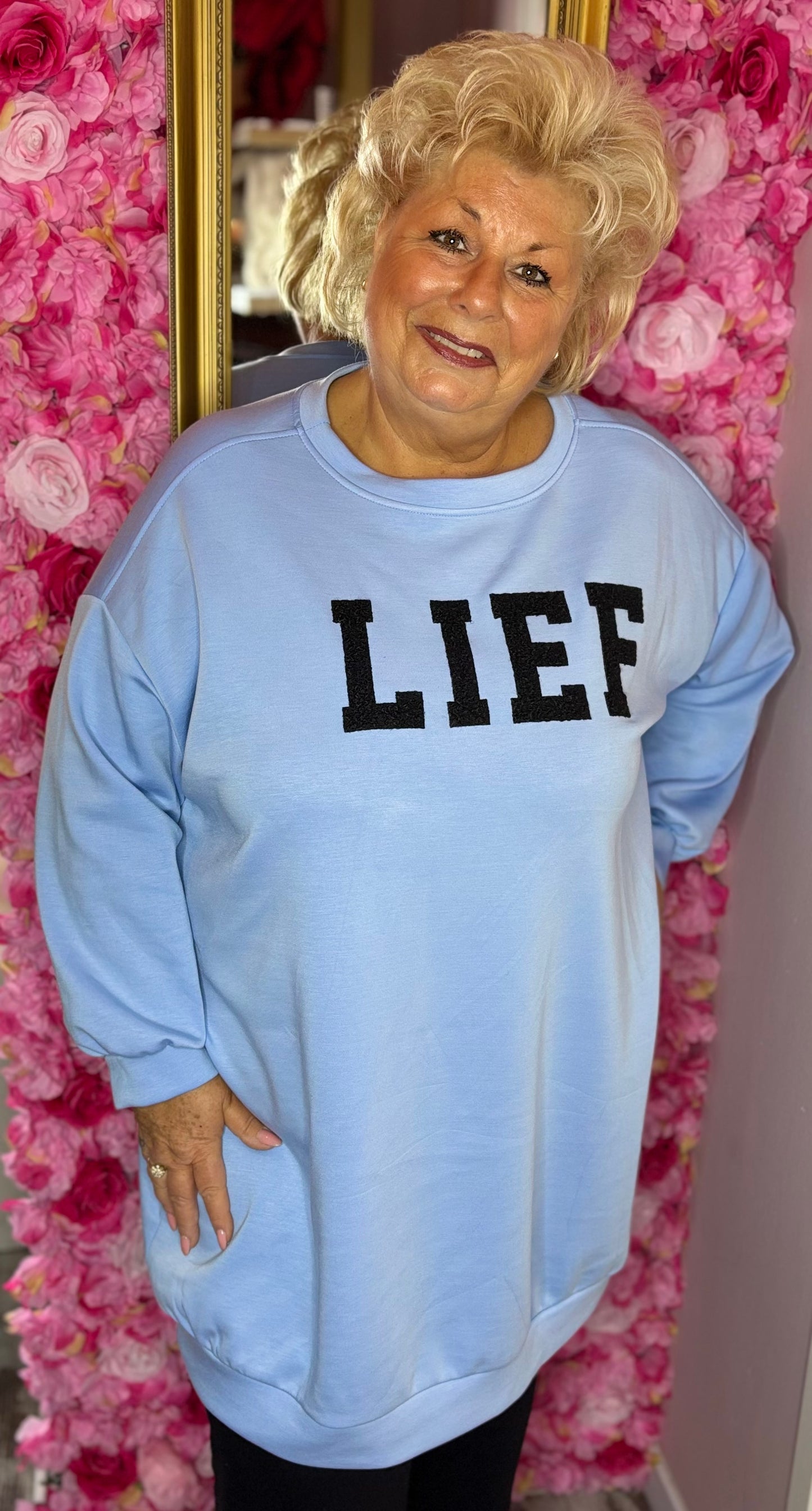 Trui Lief Blauw Plus Size Maat 50 t/m 58