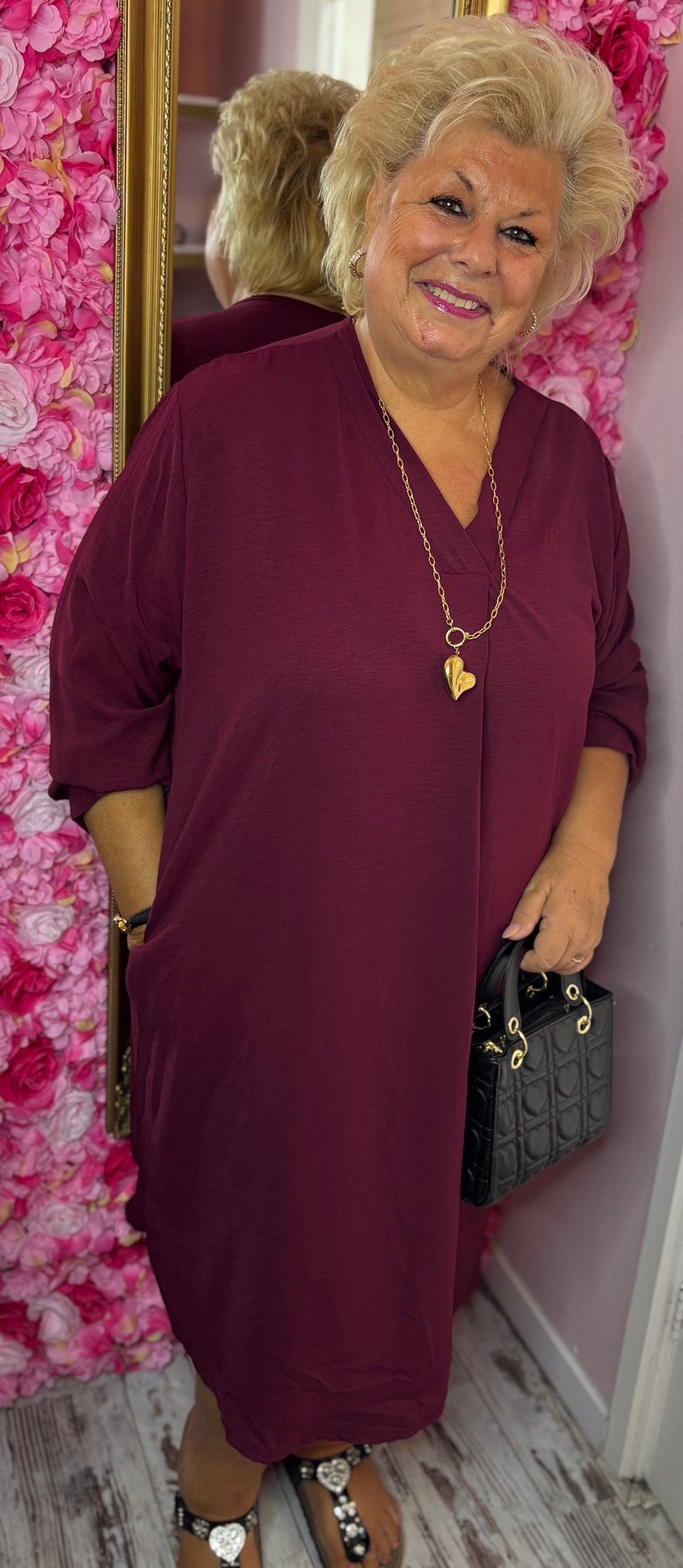 Jurk Autumn Bordeaux Maat 48 t/m 54-56